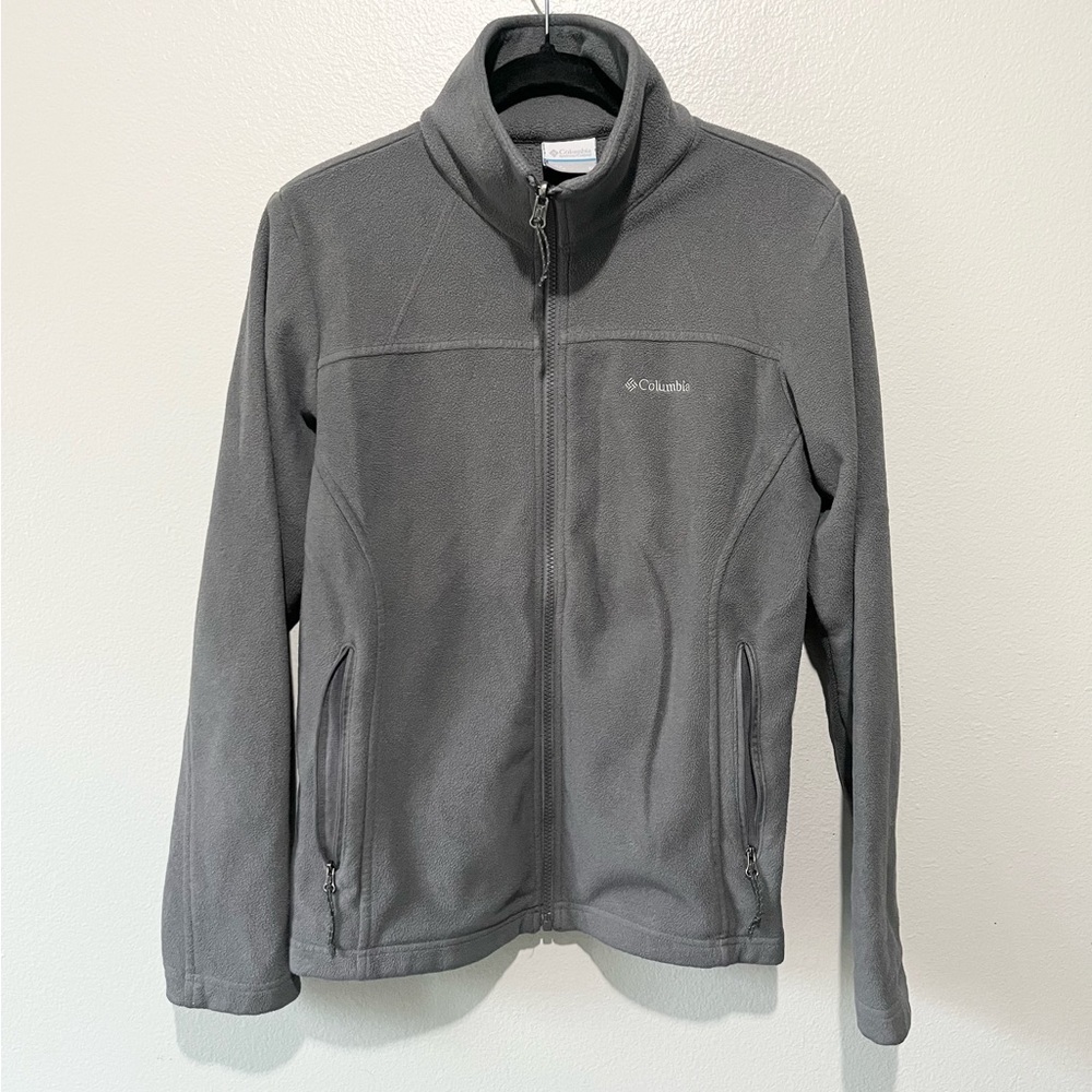COLUMBIA-Grey Full Zip Sweater Size M